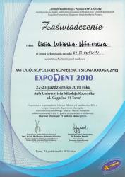 XVI Ogólnopolska Konferencja Stomatologiczna EXPO DENT 2010