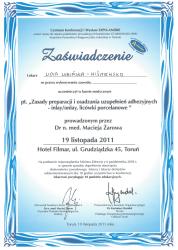 Kurs medyczny: Zasady preparacji i osadzania uzupełnień adhezyjnych - inlay/onlay, licówki porcelanowe