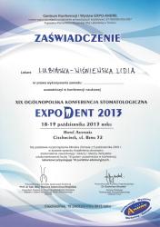 XIX Ogólnopolska Konferencja Stomatologiczna EXPO DENT 2013