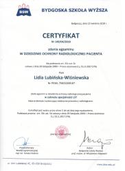 Certyfikat zdania egzaminu w dziedzinie ochrony radiologicznej pacjenta