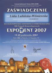 XIII Ogólnopolska Konferencja Stomatologiczna EXPO DENT 2007